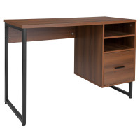 Flash Furniture NAN-JN-21743D-GG Lincoln Collection Computer Desk in Rustic Wood Grain Finish